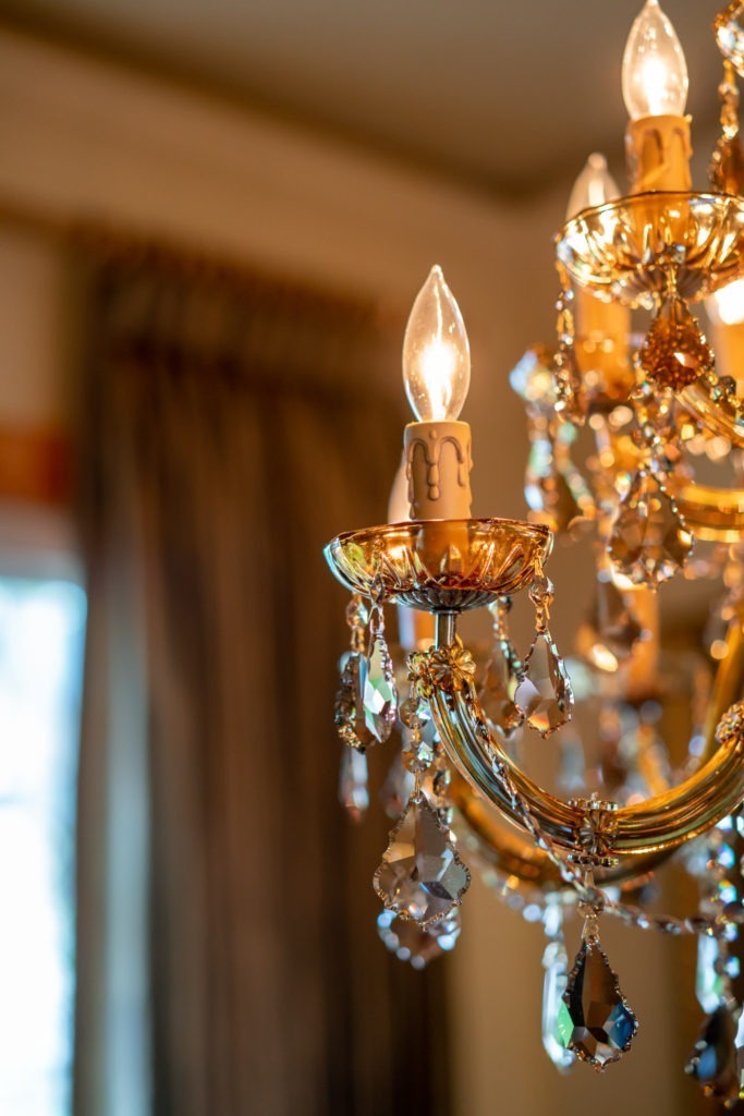 detail of swarovski crystal chandelier